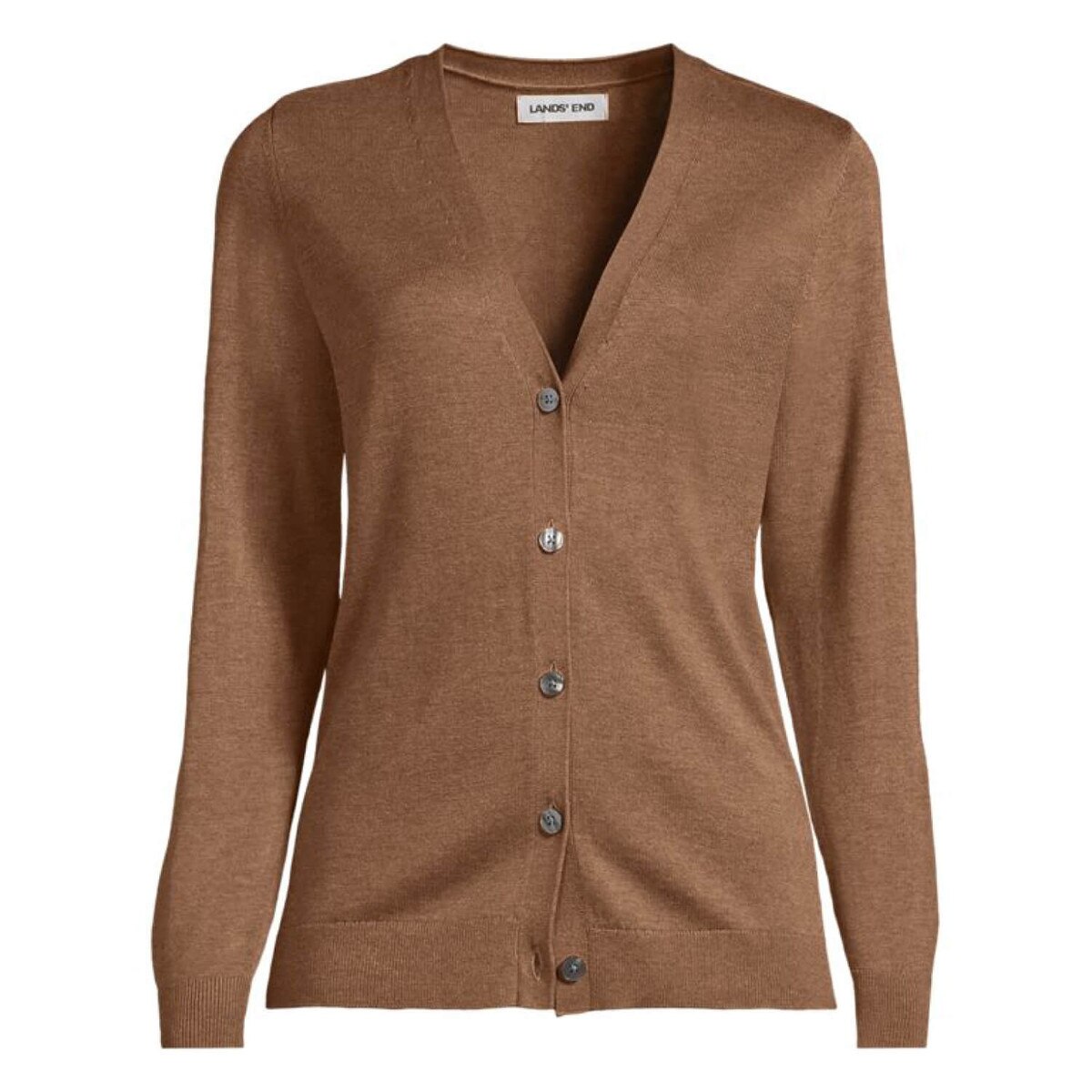 [16] Lands End Womens Cotton Modal V-neck Cardigan Sweater